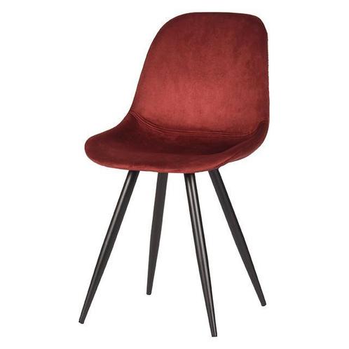 LABEL51 Eetkamerstoel Capri - Rood - Fluweel, Huis en Inrichting, Stoelen, Ophalen of Verzenden