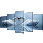 vidaXL Canvas muurdruk set Zwaan 100 x 50 cm, Verzenden, Nieuw