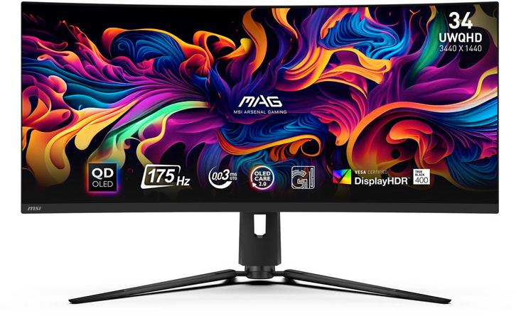 MSI MAG 341CQP QD-OLED Zwart , 34 Monitor Doosschade, Computers en Software, Monitoren, IPS, Minder dan 1 ms, Refurbished, Ophalen of Verzenden