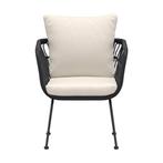 *WOONWINKEL* Lounge Stoel Zwart Met Beige Kussen, Verzenden, Nieuw, Kunststof