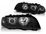 Koplampen BMW E46 98-01 Sedan/Touring LED Angel eyes Zwart, Auto-onderdelen, Ophalen of Verzenden, Nieuw