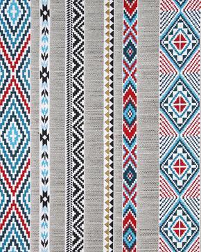 Navajo Jacquard Blauw, Hobby en Vrije tijd, Stoffen en Lappen, Blauw, Nieuw
