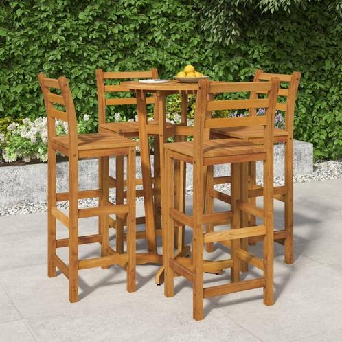 vidaXL 5-delige Tuinbarset massief acaciahout, Tuin en Terras, Tuinsets en Loungesets, Nieuw, 4 zitplaatsen, Hardhout, Verzenden