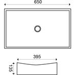Wiesbaden Slide Opzetwastafel - 65.5x39.5x13.5cm - Glans Wit, Doe-het-zelf en Verbouw, Ophalen of Verzenden, Nieuw