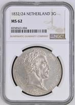 Koning Willem I 3 Gulden 1832/24 MS62 NGC gecertificeerd, Postzegels en Munten, Munten | Nederland, Verzenden, Koning Willem I
