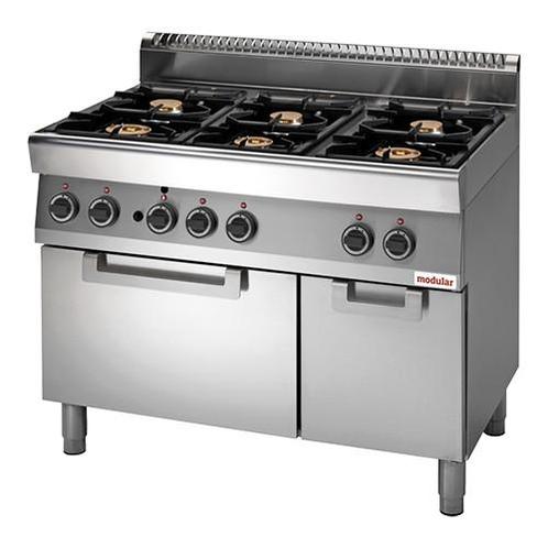 Modular fornuis 6 branders met gasoven en kast, Zakelijke goederen, Horeca | Keukenapparatuur, Verzenden