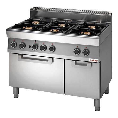 Modular fornuis 6 branders met gasoven en kast, Zakelijke goederen, Horeca | Keukenapparatuur, Verzenden