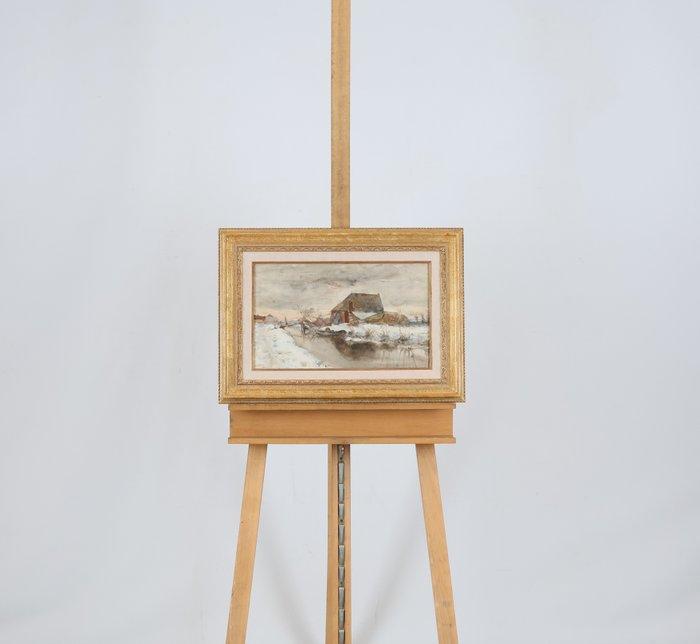 Willem Hendrik van der Nat (1864–1929) - Winterse sloot, Antiek en Kunst, Kunst | Schilderijen | Klassiek