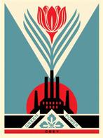 Shepard Fairey (OBEY) (1970) - Green Power Factory (Blue), Antiek en Kunst, Kunst | Schilderijen | Modern