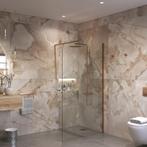 Sanivo Inloopdouche Ronde Hoek Glas 8mm Nano Coating Brons, Ophalen of Verzenden, Nieuw, Douche