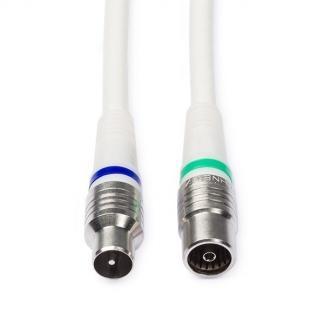Coax kabel Ziggo - Technetix - 1.5 meter (Digitaal, Wit), Computers en Software, Pc- en Netwerkkabels, Nieuw, Verzenden