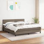 vidaXL Boxspring met matras stof taupe 180x200 cm, Huis en Inrichting, Slaapkamer | Bedden, Eenpersoons, Verzenden, Nieuw, 80 cm