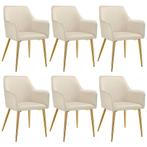 Eetkamerstoel Avane, fluweellook, gestoffeerd - beige, Set v, Huis en Inrichting, Stoelen, Verzenden, Nieuw