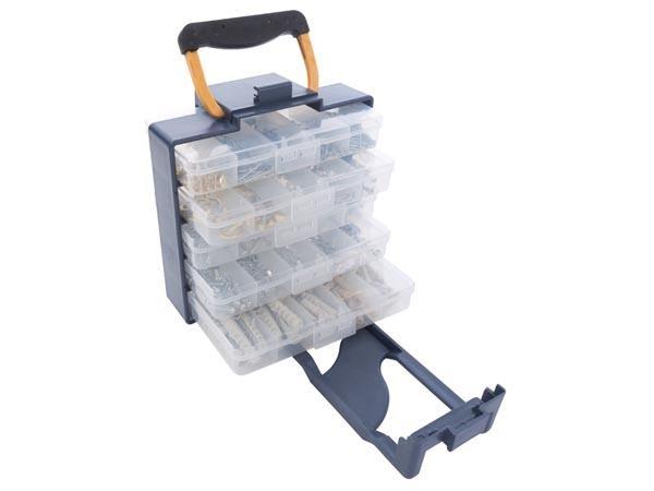 Assortiment koffer 5 laden - 1000 stuks, Doe-het-zelf en Verbouw, IJzerwaren en Bevestigingsmiddelen, Minder dan 50 mm, Schroeven