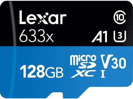 Lexar High Performance 633x microSDXC 128GB - met adapter, Computers en Software, USB Sticks, Verzenden