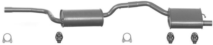 Complete uitlaat Einddemper + Middendemper Ford Focus, Auto-onderdelen, Uitlaatsystemen, Nieuw, Verzenden