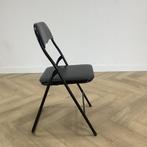 complete set van 10 klapstoelen / kantinestoelen, zwart, Huis en Inrichting, Ophalen of Verzenden, Gebruikt, Zwart, Leer