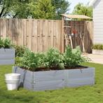 vidaXL Plantenbak 150x100 cm massief grenenhout grijs, Tuin en Terras, Verzenden, Nieuw, Hout