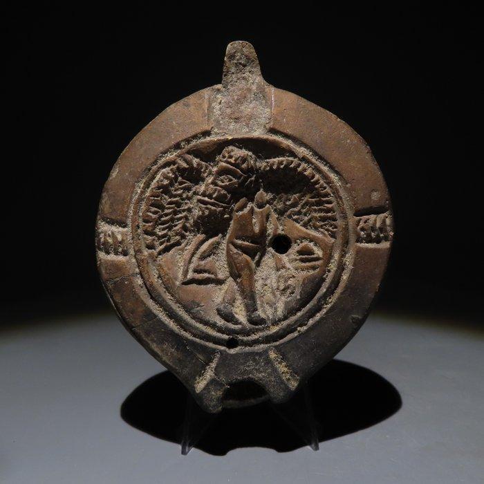 Oud-Romeins Terracotta Olie lamp met Eros. 4e-3e eeuw v.Chr., Verzamelen, Mineralen en Fossielen
