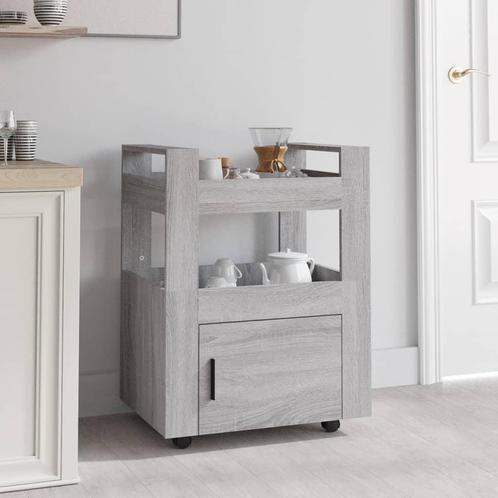 vidaXL Keukentrolley 60x45x80cm bewerkt hout grijs sonoma, Huis en Inrichting, Keuken | Keukenbenodigdheden, Nieuw, Verzenden