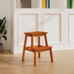 vidaXL Kruk 2-staps 40x38x50 cm massief acaciahout, Verzenden, Nieuw, Bruin