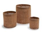 Jute bloempot, ompot/mand 15*15*15cm Jute planter round, Ophalen of Verzenden, Nieuw