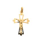 Gouden hanger van een kruis met corpus (kruis hanger, inri), Ophalen of Verzenden, Gebruikt, Goud, Overige merken