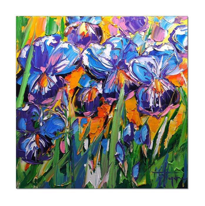 Olivier Pfleger - Mandrafina  Iris bleus, Antiek en Kunst, Kunst | Designobjecten