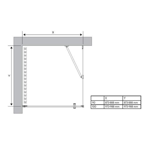 Aanbieding: Douchewand Sealskin Hooked Omkeerbaar 120x200 cm, Doe-het-zelf en Verbouw, Sanitair, Ophalen of Verzenden