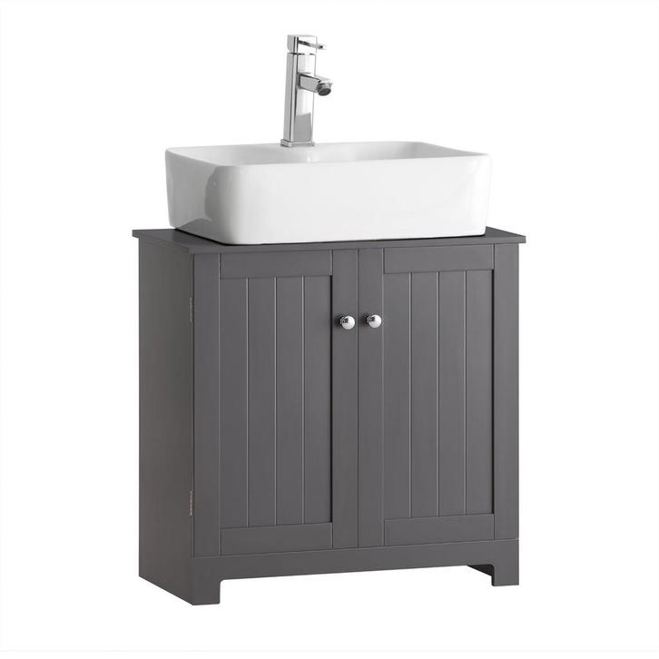 2dekans | SoBuy 2-Laags opbergkast - 60 X 29 X 60cm - grijs, Huis en Inrichting, Woonaccessoires | Spiegels, Zo goed als nieuw