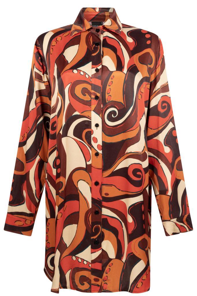 Ophilia blouse Jazz print satijn Maat:, Kleding | Dames, Blouses en Tunieken, Overige kleuren, Nieuw, Verzenden