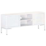 vidaXL Tv-meubel 115x30x46 cm massief mangohout wit, Huis en Inrichting, 100 tot 150 cm, Verzenden, Nieuw, Minder dan 100 cm