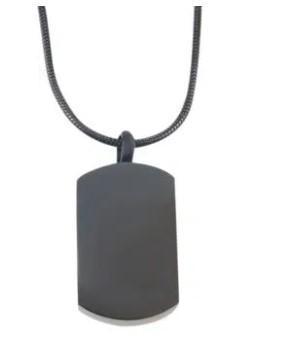 Assieraad, ashanger rvs plaatje zwart, Sieraden, Tassen en Uiterlijk, Kettinghangers, Zwart, Nieuw, Overige voorstellingen, Overige materialen