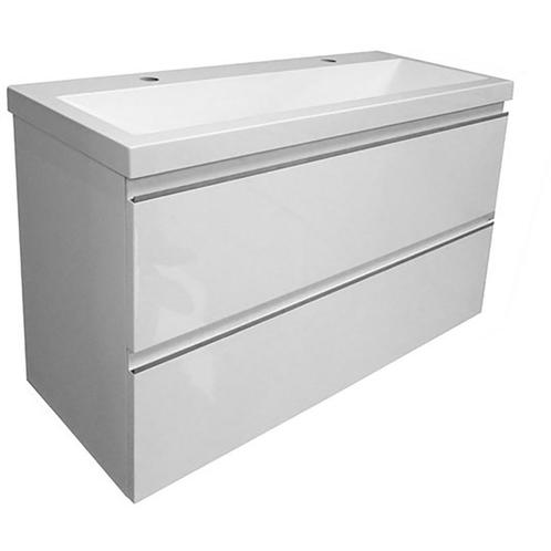 Wiesbaden Shall Onderkast - 100x36cm - Glans Wit, Huis en Inrichting, Badkamer | Badkamermeubels, Nieuw, Ophalen of Verzenden