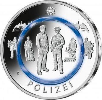 50 Euro Brd 5 x 10 Euro 2024 Polizei mit Polymerring A D..., Postzegels en Munten, Munten | Europa | Euromunten, Verzenden