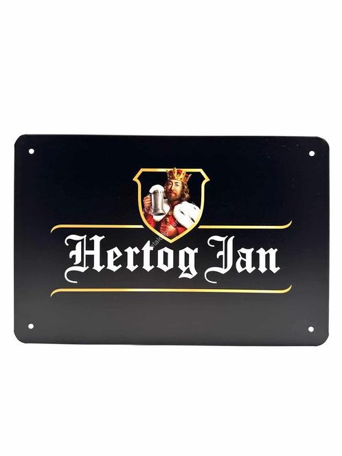 Metalen Wandbord Hertog Jan Zwart - Bier, Antiek en Kunst, Antiek | Wandborden en Tegels, Ophalen of Verzenden