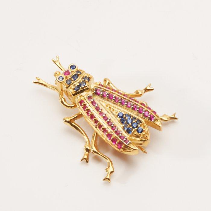 Zonder Minimumprijs - Broche Zilver, Verguld - 1.00ct. tw., Sieraden, Tassen en Uiterlijk, Antieke sieraden