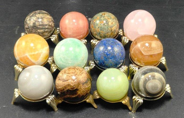 Geneeskrachtige stenen Bol - Hoogte: 51 mm - Breedte: 51 mm-, Verzamelen, Mineralen en Fossielen