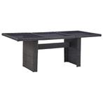 vidaXL Tuintafel 200x100x74 cm glas en poly rattan zwart, Verzenden, Nieuw