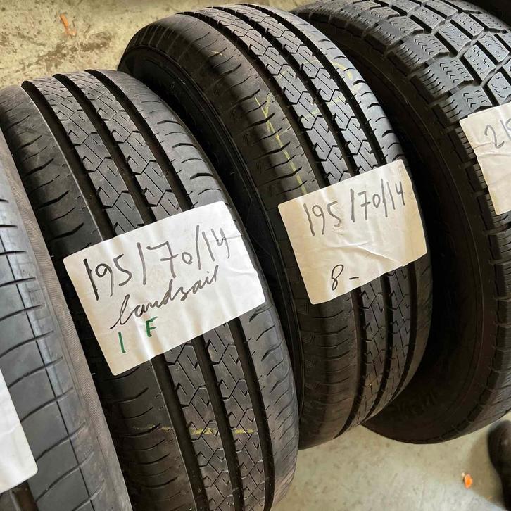 2 x Landsail 195-70-14 C Zomerbanden 8mm, Auto-onderdelen, Banden en Velgen, 14 inch, Zomerbanden, 195 mm, Bestelwagen, Gebruikt