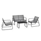 Tuinset 4-delig Palencia loungeset lichtgrijs en zwart, Verzenden, Nieuw