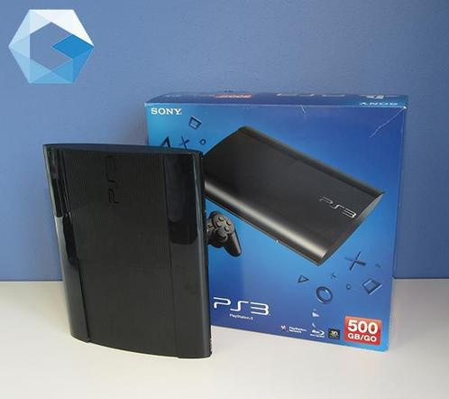 PS3 Super Slim 500GB - Met garantie, morgen in huis!, Spelcomputers en Games, Spelcomputers | Sony PlayStation 3, 500 GB, Refurbished