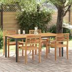 vidaXL Buitentafels Naturel en zwart 180 x 90 x 75 cm, Verzenden, Nieuw