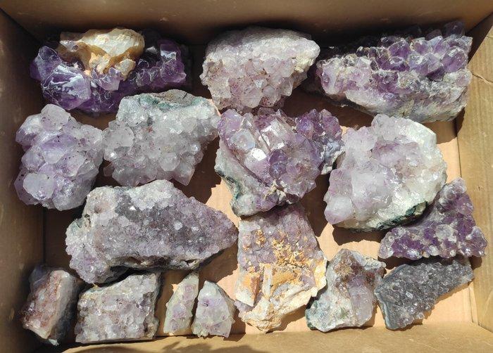 Ametiste Druse- 7.46 kg - (16), Verzamelen, Mineralen en Fossielen