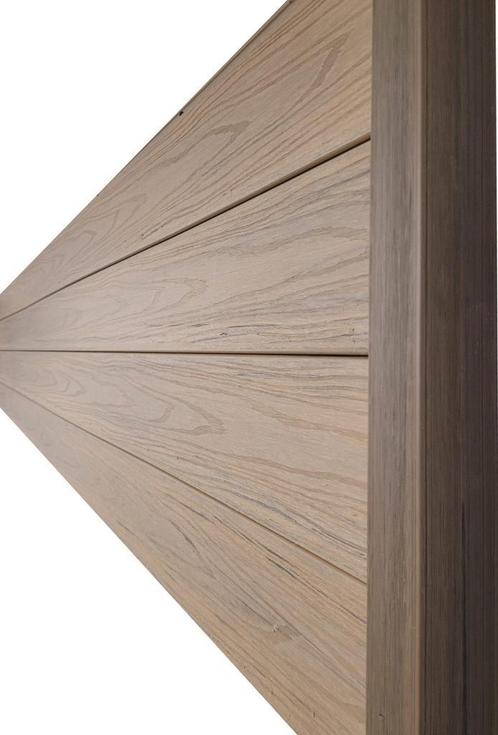 Composiet Rabatdelen - Bruin/teak/zwart - 390cm x 14,2 cm, Doe-het-zelf en Verbouw, Hout en Planken, Overige houtsoorten, 300 cm of meer
