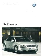 2005 VOLKSWAGEN PHAETON BROCHURE NEDERLANDS, Boeken, Nieuw, Volkswagen, Author