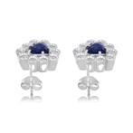 Oorbellen - 18 karaat Witgoud - 1.90ct. tw. Saffier -, Sieraden, Tassen en Uiterlijk, Oorbellen, Nieuw