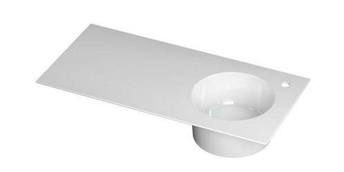 Wastafel UFO porselein rond rechts met 1 kraangat rechts 100, Doe-het-zelf en Verbouw, Sanitair, Overige typen, Nieuw, Ophalen of Verzenden