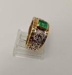 Ring - 18 karaat Witgoud - 1.20ct. tw. Smaragd - Diamant, Nieuw