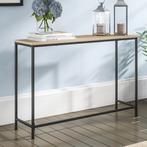 Consoletafel Kronoby 80x100x30 cm zwart mat en eikenkleurig, Verzenden, Nieuw